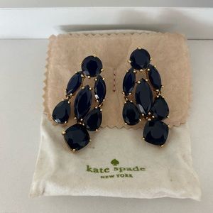 Kate Spade dark blue and gold chandelier style earrings